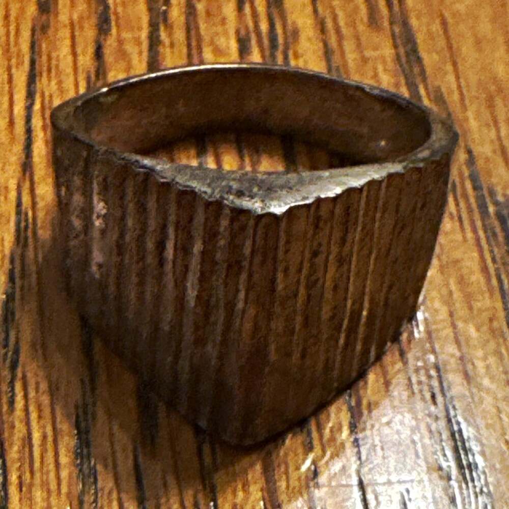 Vintage 925 Sterling Silver Modernist Brutalist Wide Band Ring Size 10